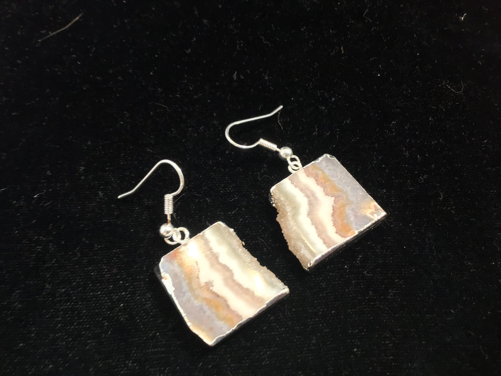 Amethyst Sliced Geode Earrings