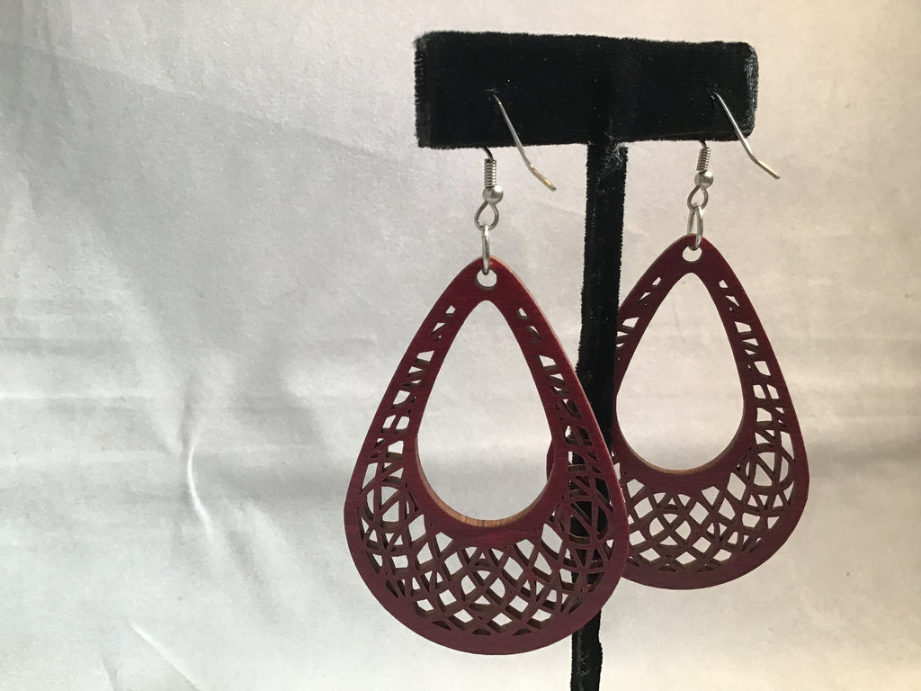 Red Maple Wooden Earrings