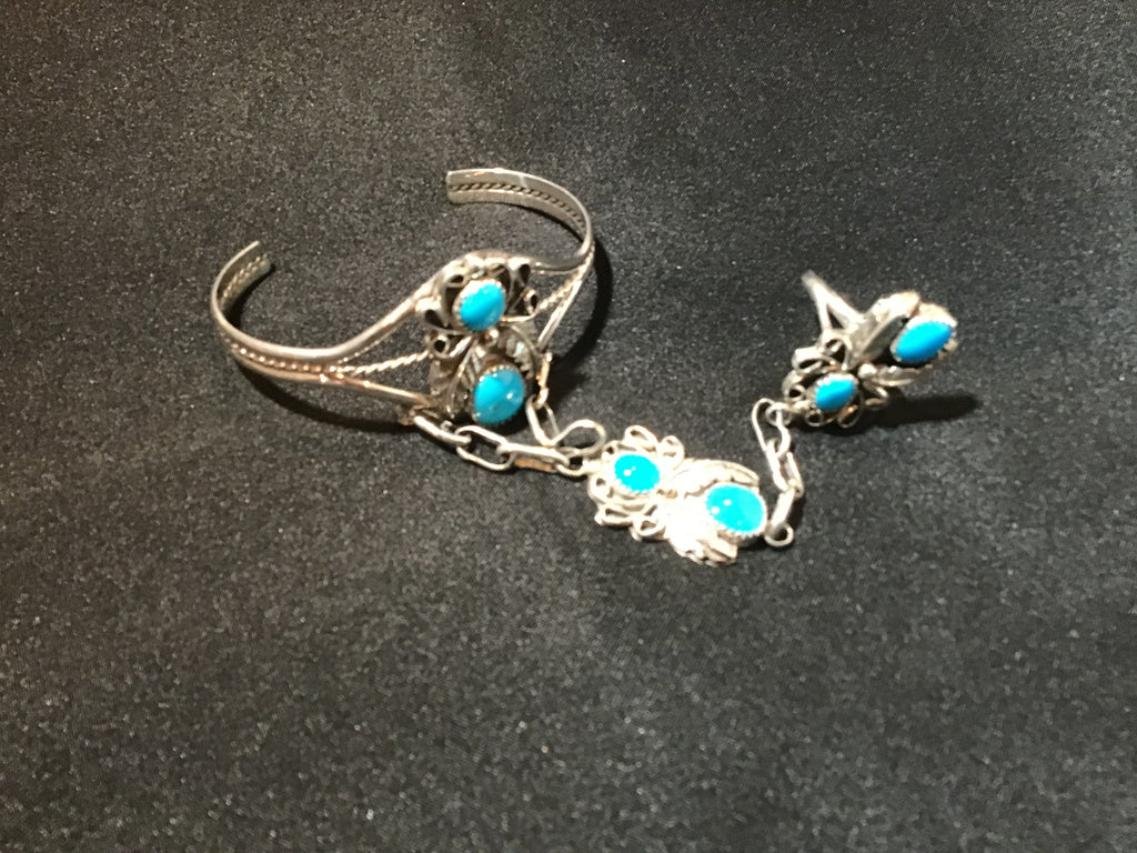 Sterling Turquoise Slave Bracelet
