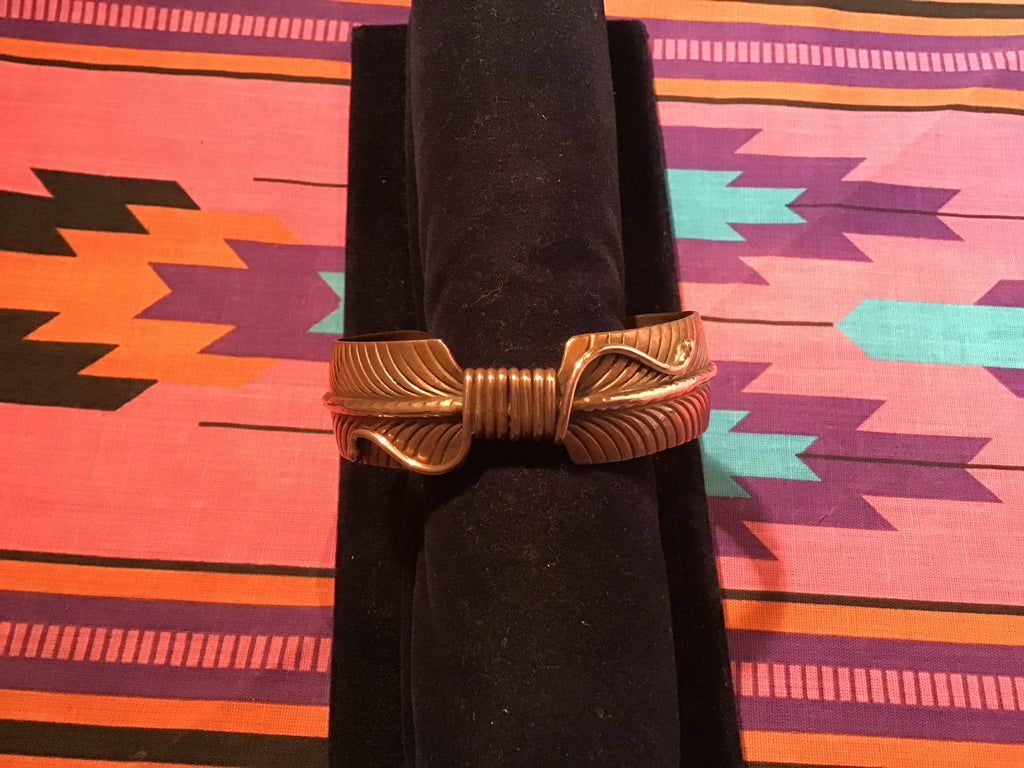 Copper Feather Cuff Bracelet