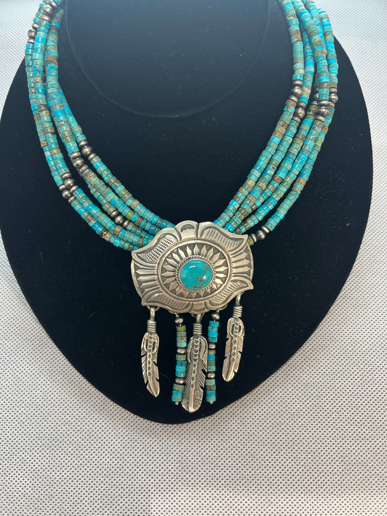 Turquoise Heishi bead necklace 