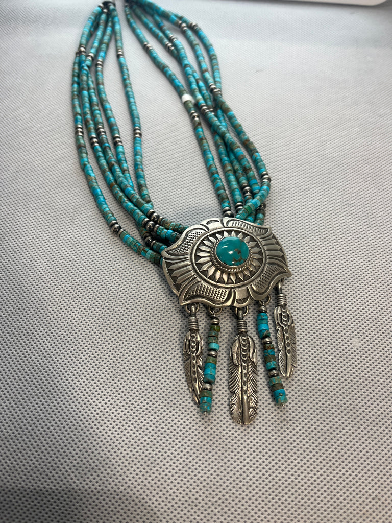20" Beaded turquoise necklace