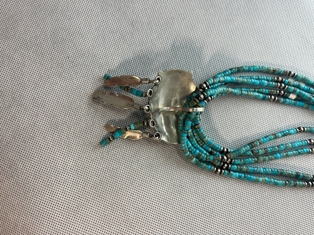 back of turquoise necklace
