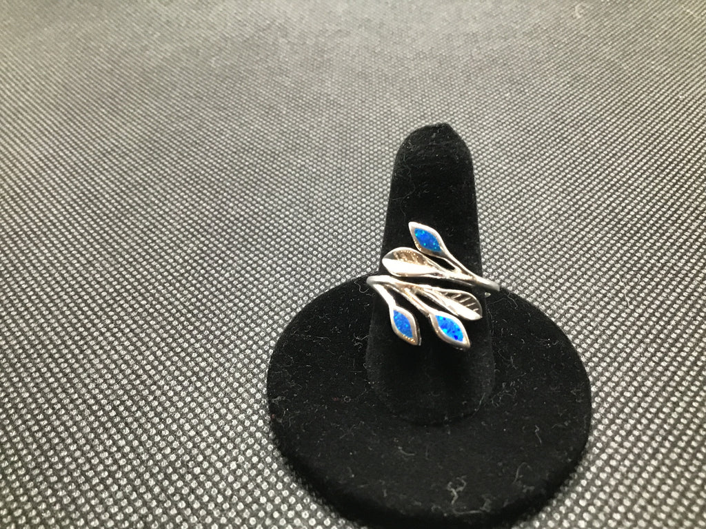 Sterling Wrap Ring in Blue Fire Opal