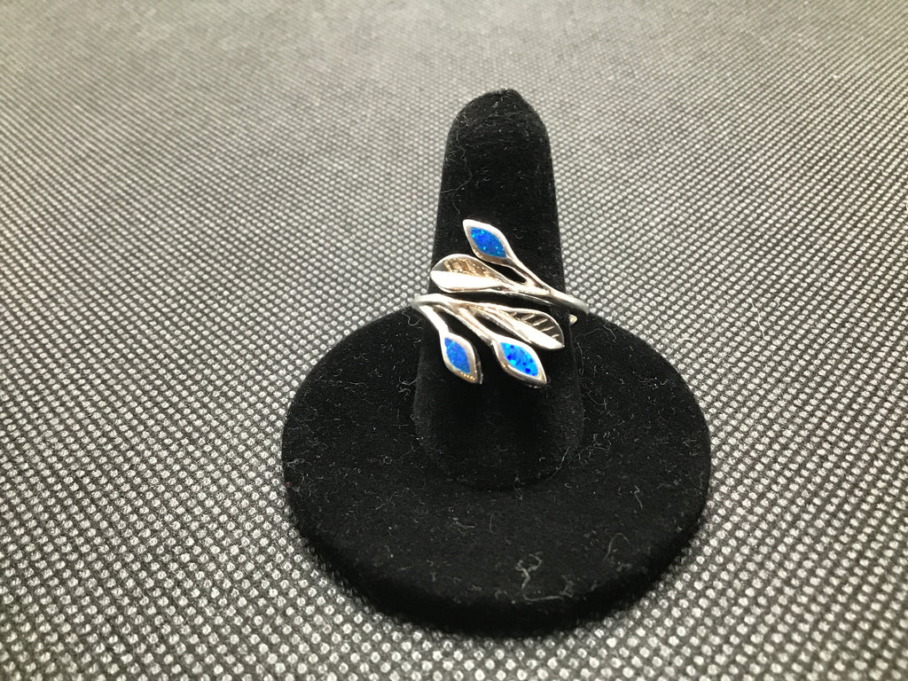Sterling Blue Fire Opal Ring