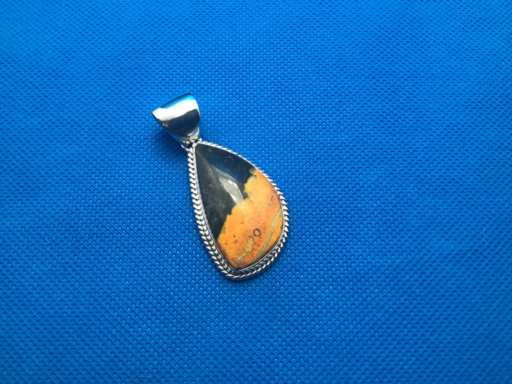 Sterling Bumble Bee Jasper pendant