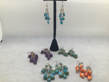 Assorted Gem stone  beaded earrings