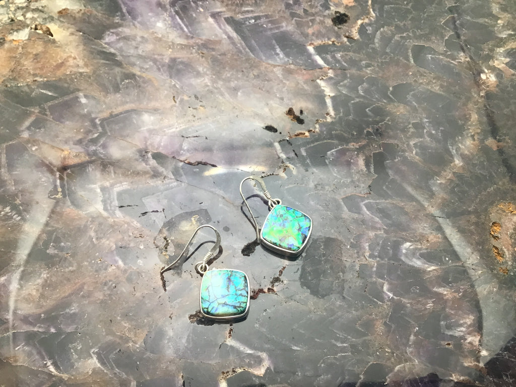 Spider Web Opal earrrings