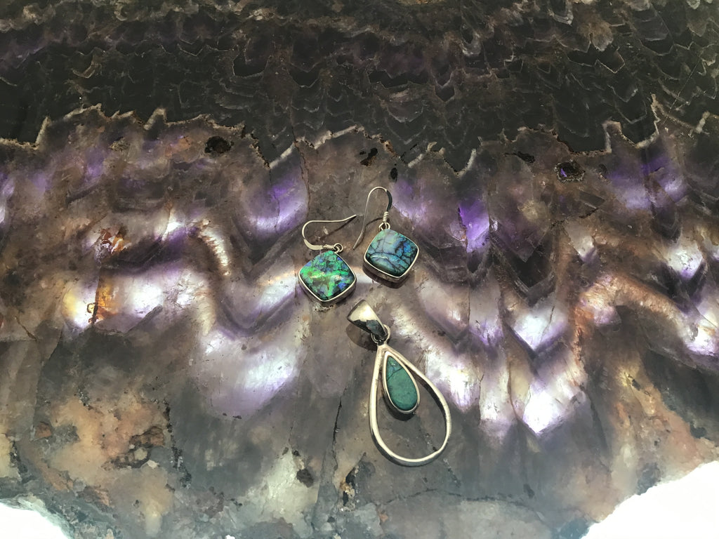 Spider Web Opal Earrings, pendant sold separately 