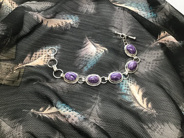 Charoite Link Bracelet 