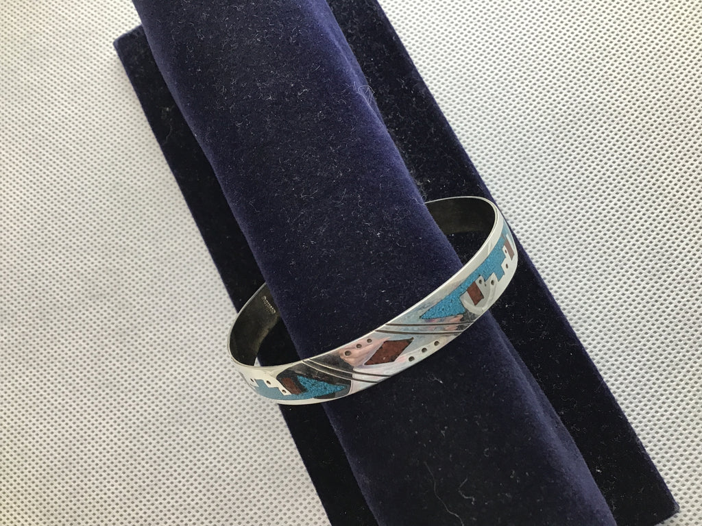 Chip inlay turquoise and oral cuff
