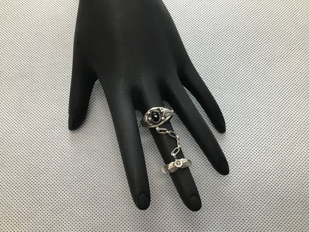 Onyx Sterling Slave ring
