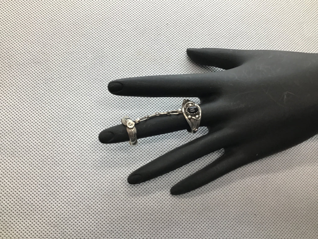 Sterling onyx Slave ring