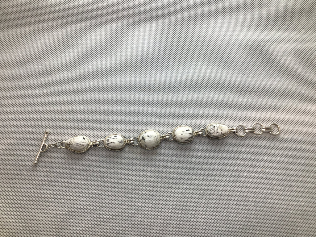 White Buffalo Turquoise Link Bracelet