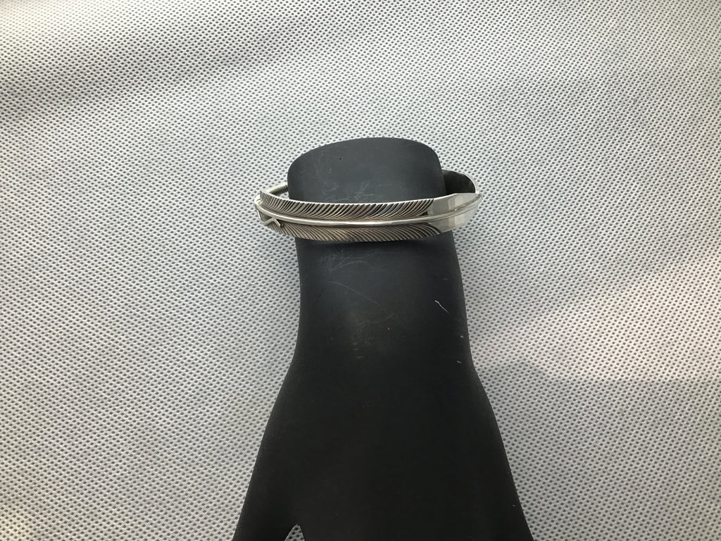 Sterling feather bangle