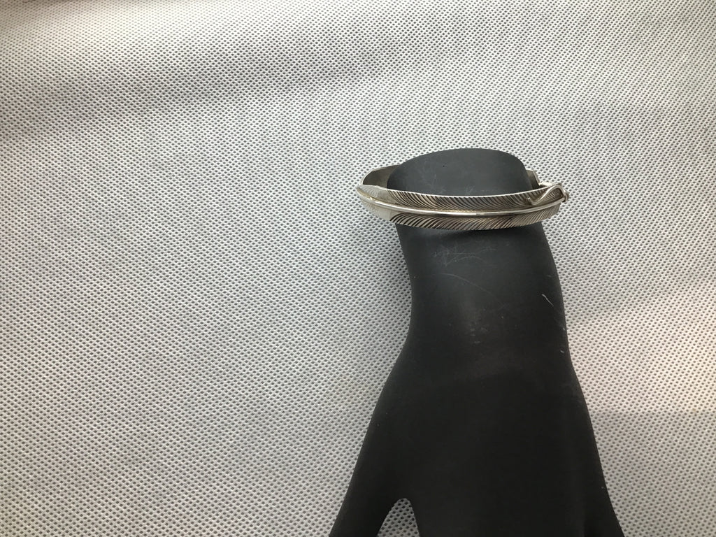 Sterling feather bangle bracelet