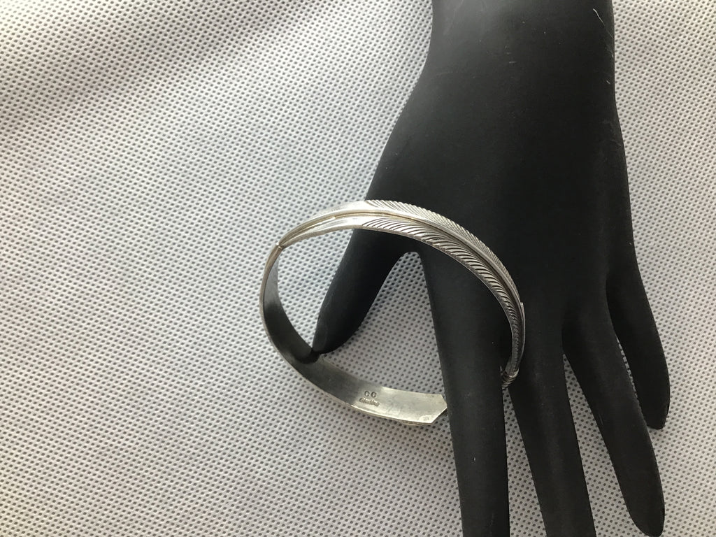 Sterling feather bangle