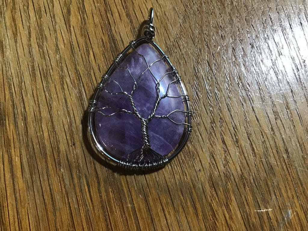 Amethyst tree of life necklace 