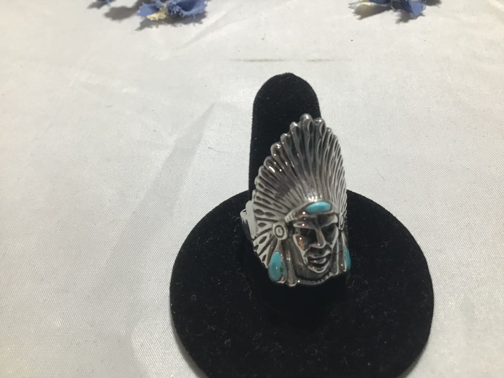 Turquoise Headdress Chief Ring