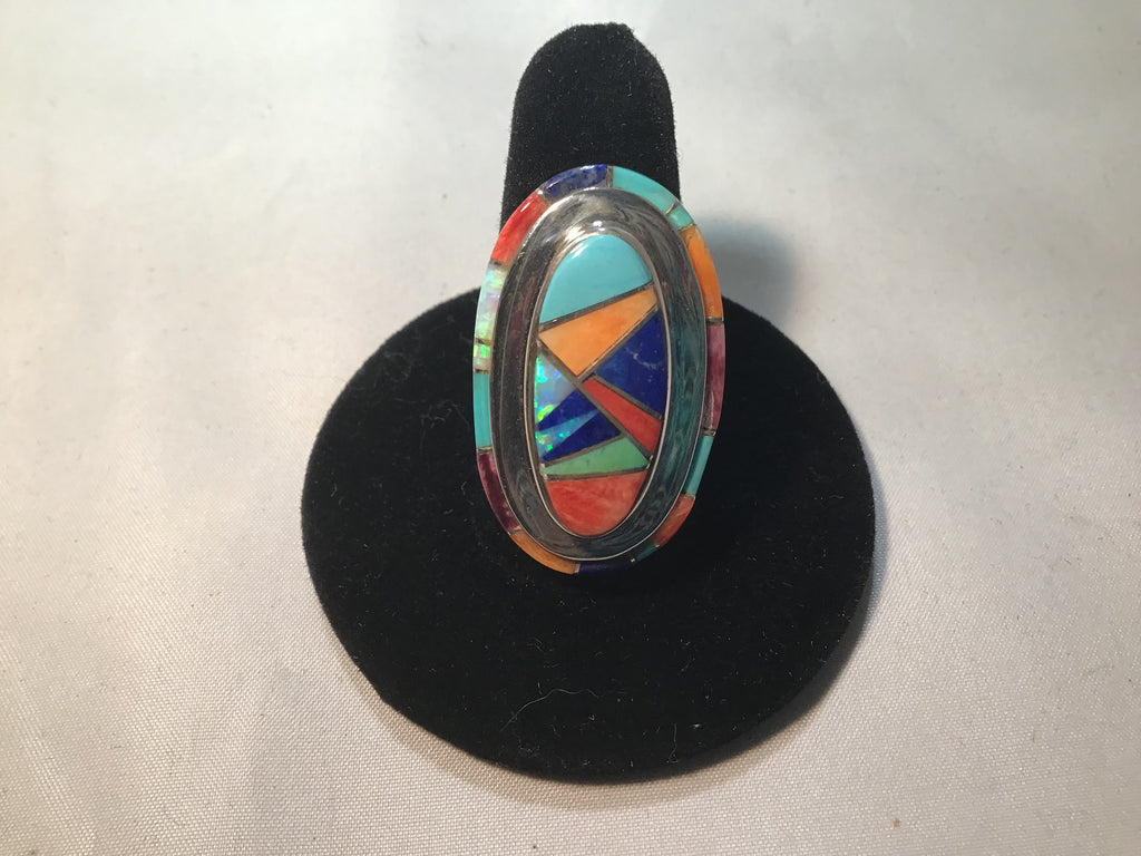 3D Inlay Calvin Begay Ring