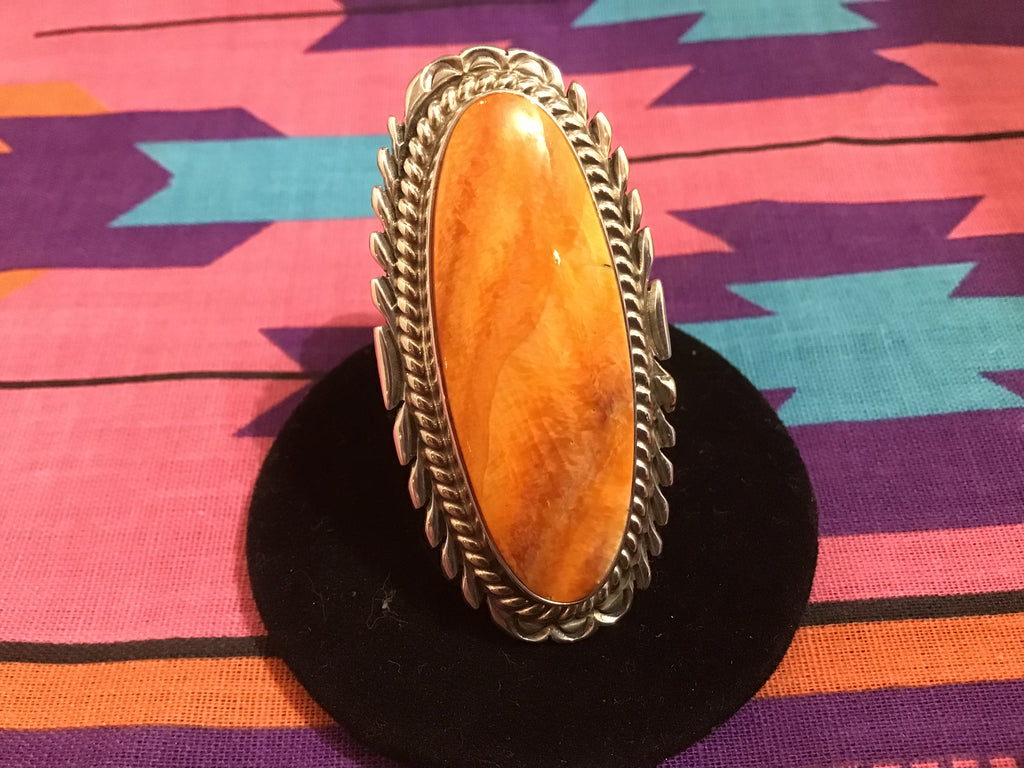 Orange Spiny Oyster Ring Size 9