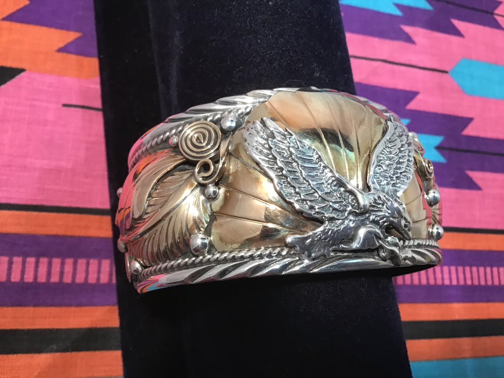 Allen Chee Sterling Bronze Eagle Bracelet