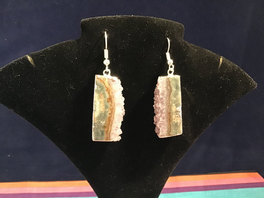 Amethyst Slice Geode Earrings