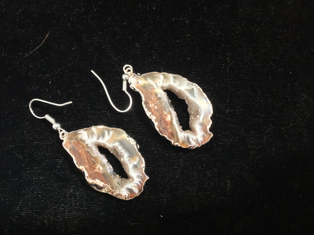 Agate Geode Slice Earrings