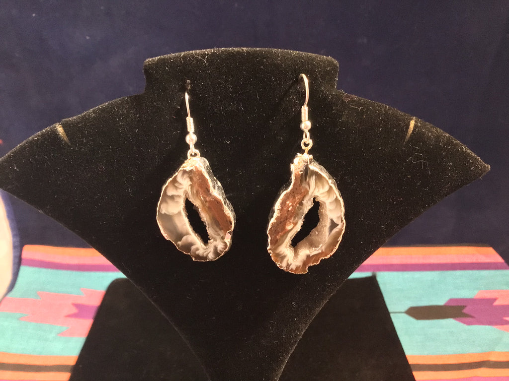 Agate Slice Geode Earrings