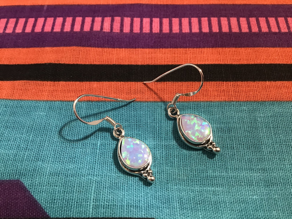 Light Blue Fire Opal Earrings