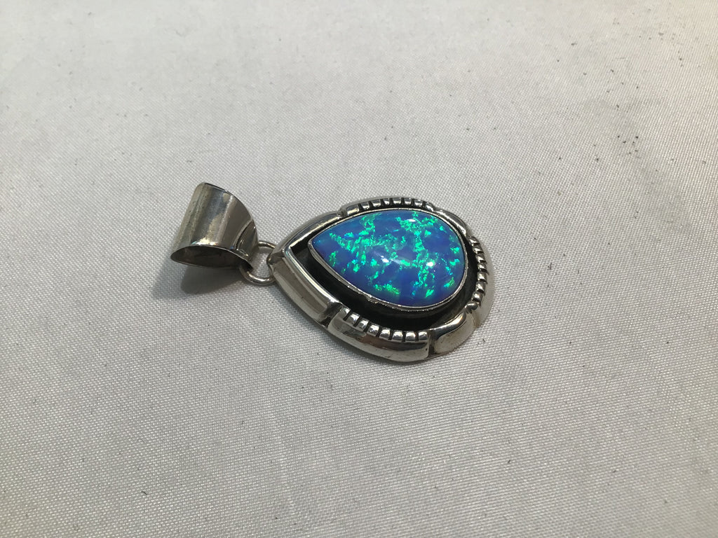 Blue Fire Opal Pendant
