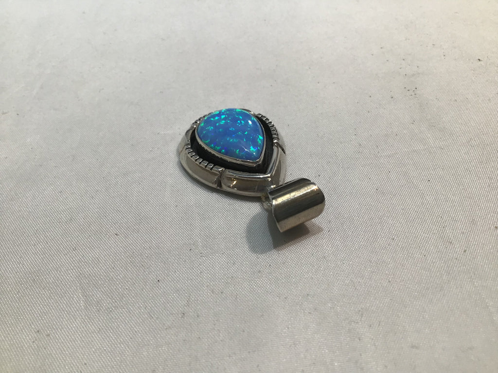 Blue Fire Opal Pendant