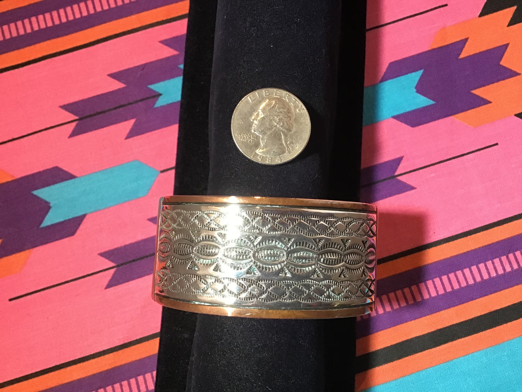 Copper and Sterling Cuff Bracelet