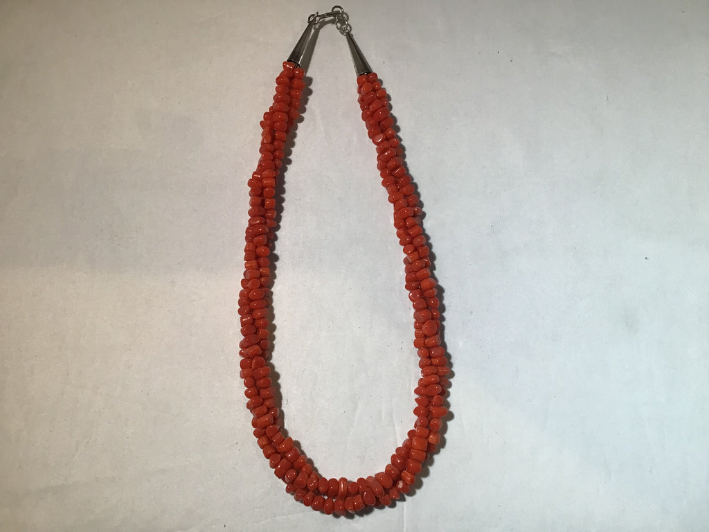 3 Strand Coral Bead Necklace