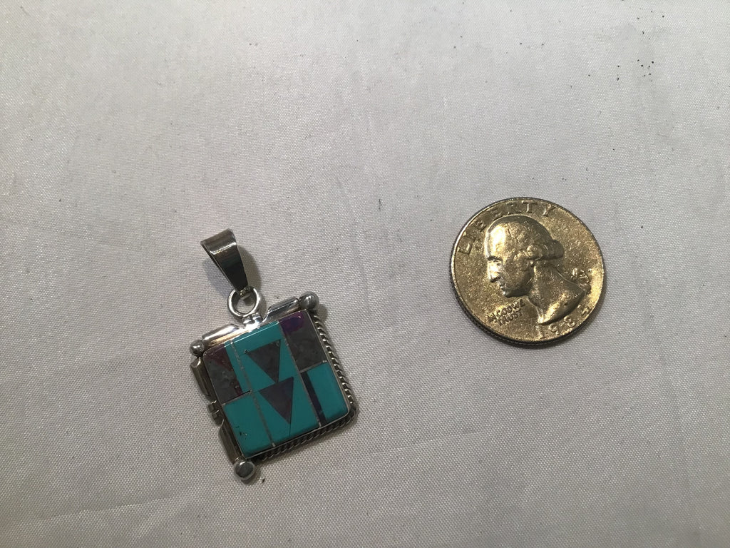 Turquoise and Sugilite Inlay Pendant