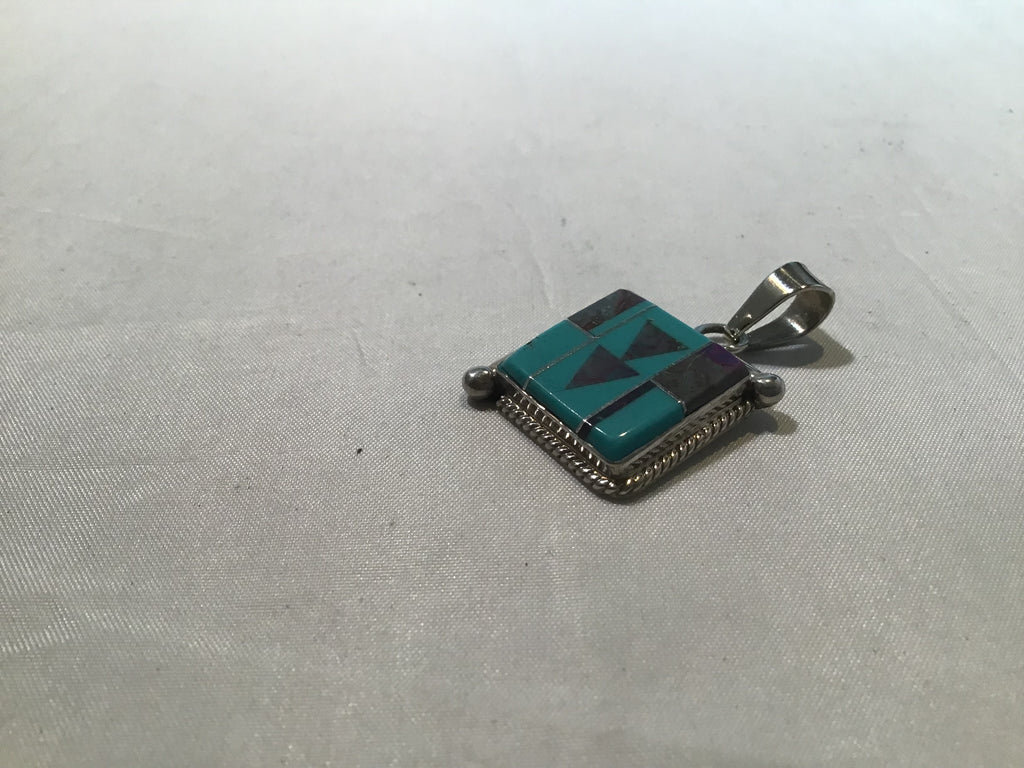 Turquoise and Sugilite Inlay Pendant