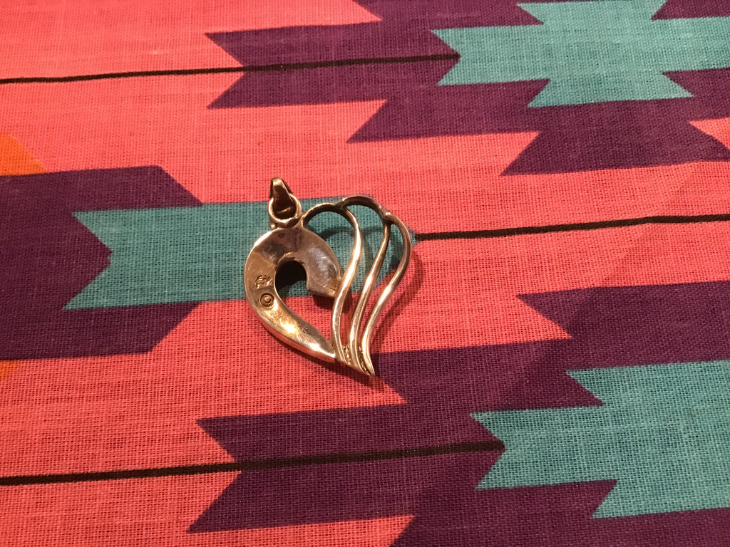 Back of Fire Opal Heart Pendant
