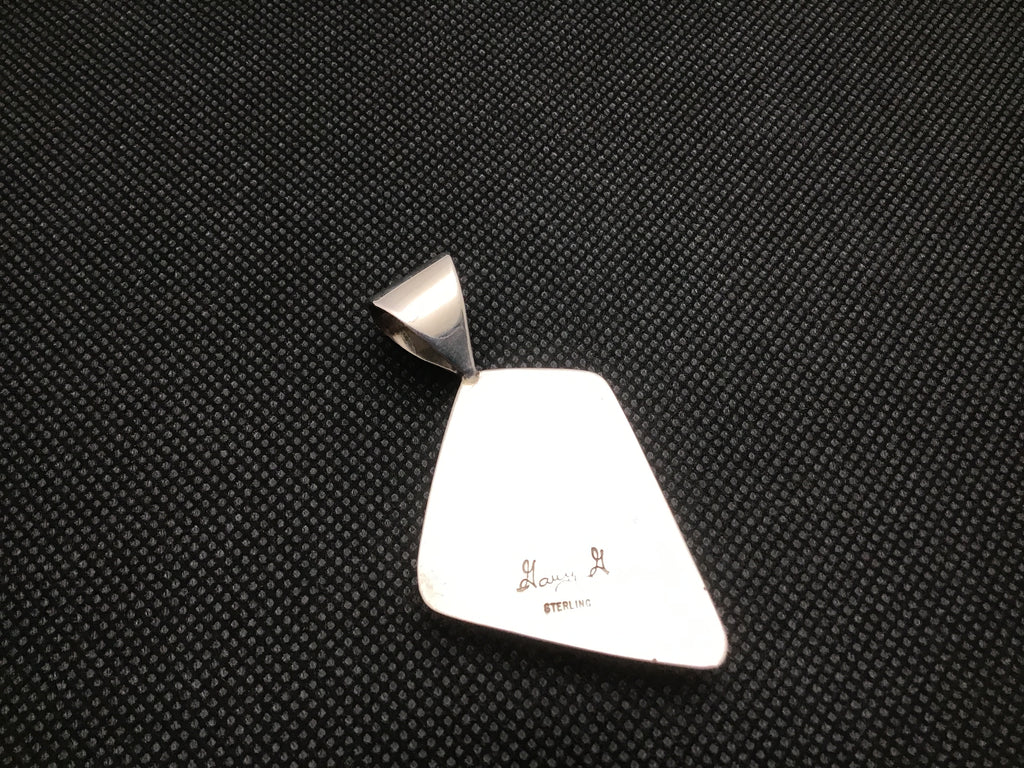 Back of Pietersite sterling pendant