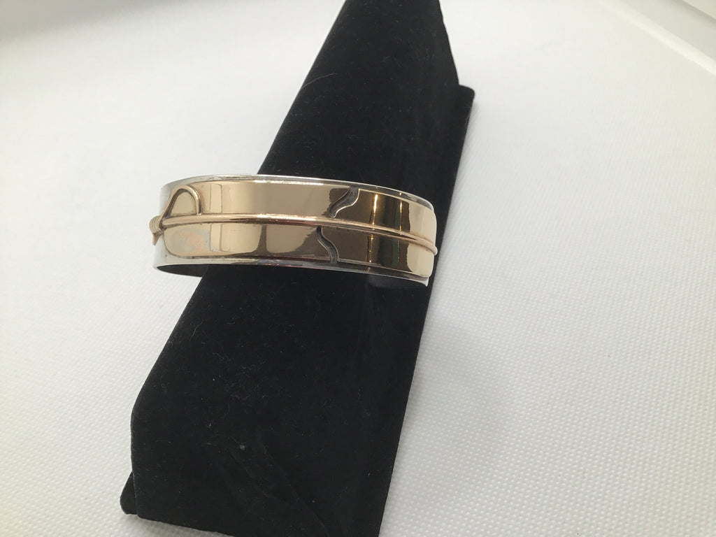 sterling and brass cuff bracelet