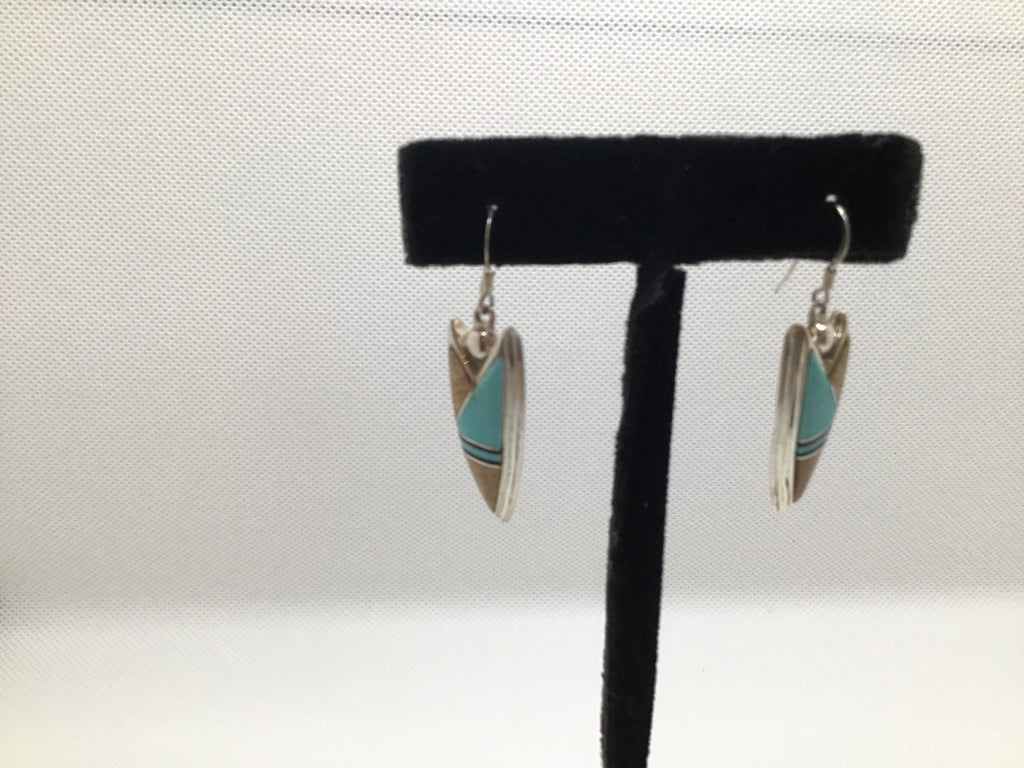 Sterling jasper and turquoise earrings