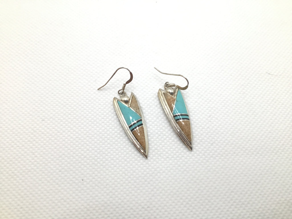 Sterling Jasper and turquoise earrings